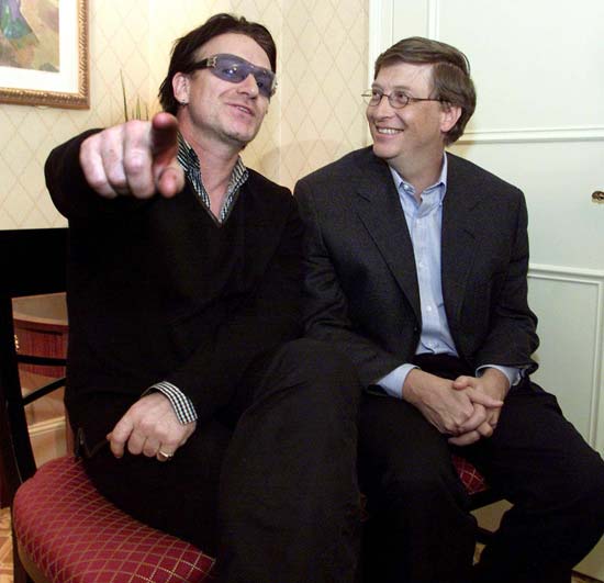 Билл Гейтс и Боно (группа U2)